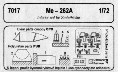Me262A Interior Detailset (Smer)  CMK 7017