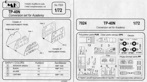 Curtiss TP40N Conversion (Academy)  CMKA7024