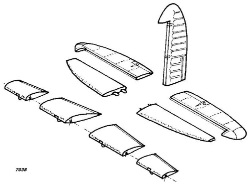 Mosquito B MKIV Control surfaces (Hasegawa)  CMKA7038