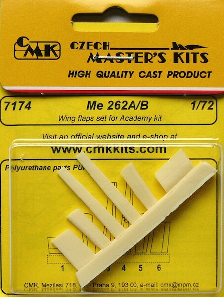 Messerschmitt Me262A Wing aileron and flap Detail Set (Academy) CMK 7174