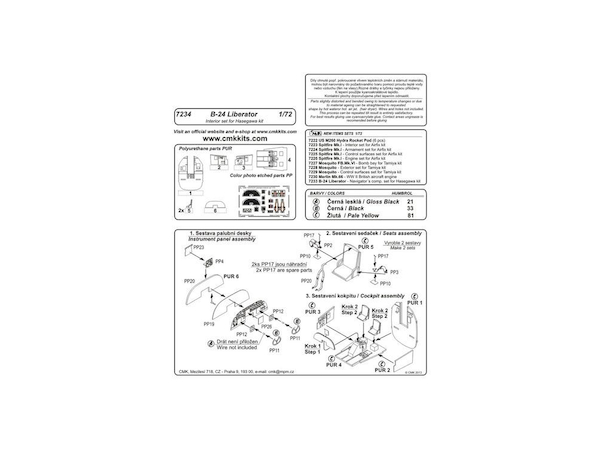 B24 Liberator Interior set (Hasegawa)  CMKA7234