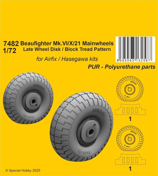 Beaufighter Mk VI/X/21 Late Type Block/tread Pattern (Airfix, Hasegawa, Hobby 2000) CMKA7482