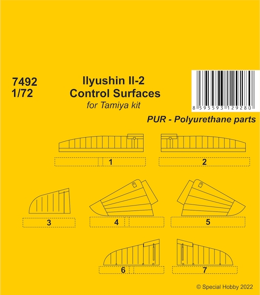 Ilyushin Il2 Control surfaces (Tamiya) CMKA7492
