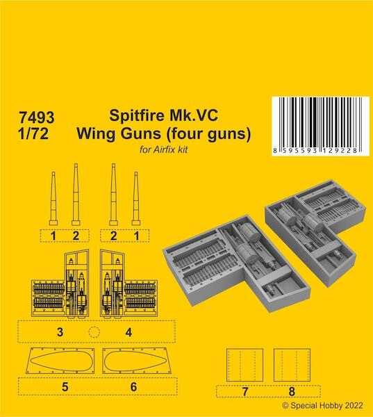 Spitfire Mk.VC Wing Guns (Four guns) (Airfix) CMKA7493