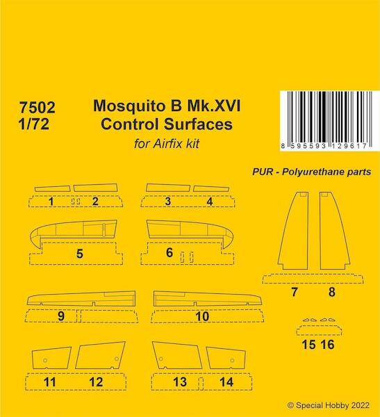 Mosquito B MKXVI control surfaces (Airfix) CMKA7502
