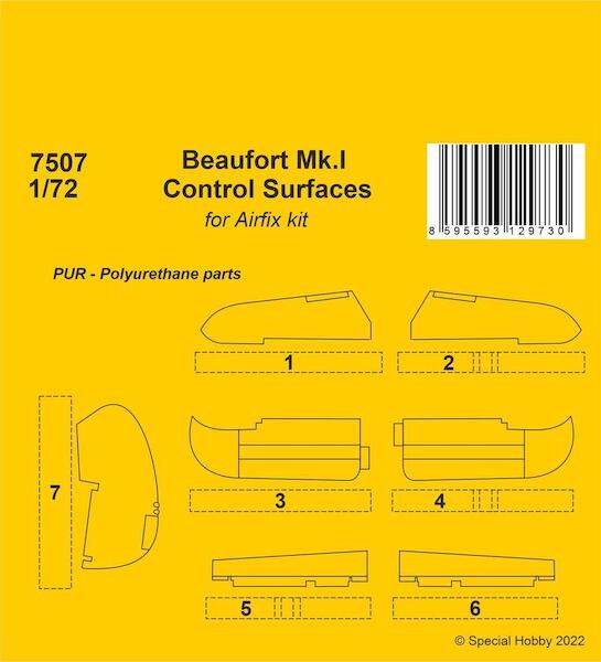 Beaufort Mk.I Control Surfaces (Airfix) CMKA7507