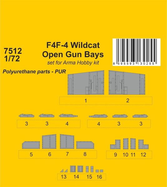 F4F-4 Wildcat Open Gun Bays (Arma Hobby)  CMKA7512