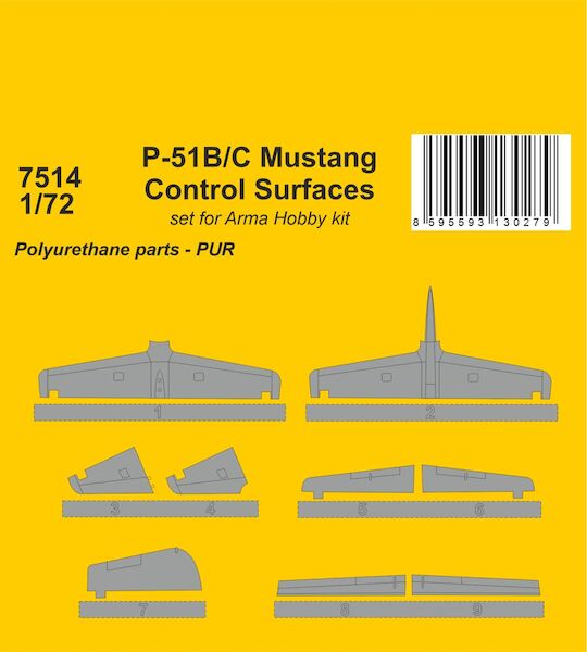 P-51B/C Mustang Control Surfaces (Arma Hobby) CMKA7514