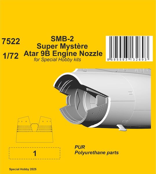 SMB-2 Super Mystère Atar 9B Engine Nozzle (Special Hobby) CMKA7522