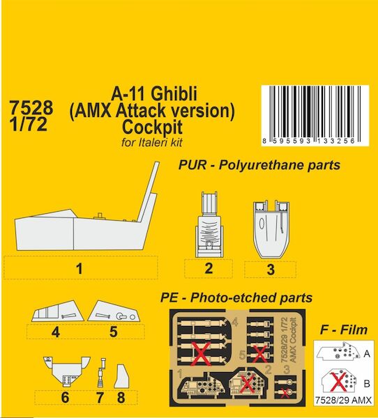 A-11 Ghibli (AMX Attack version) Cockpit (Italeri) CMKA7528