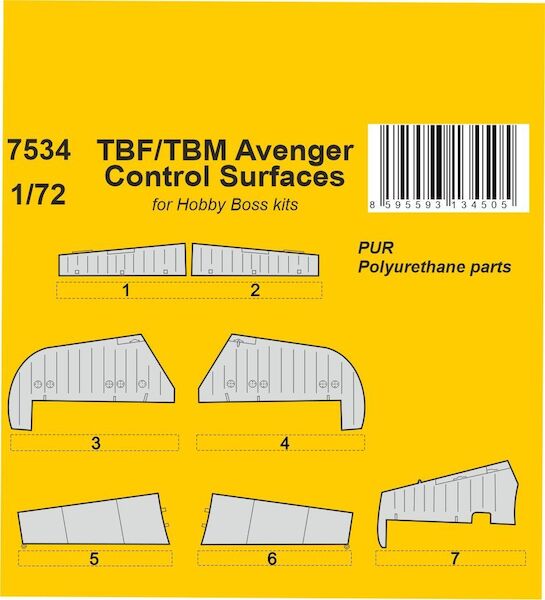 TBF/TBM Avenger Control Surfaces (Hobby Boss) CMKA7534