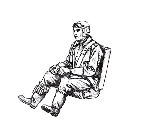 BF109G German Pilot - Seated (Eduard) F-48368