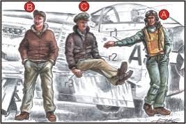 US Army Pilots and Mechanics WW2 (3 fig)  F-72039