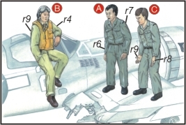 US Navy Pilots and Mechanics WW2 (3 fig) F-72040