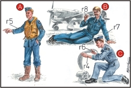 RAF Pilot and Mechanics WW2 (3 fig)  F-72041