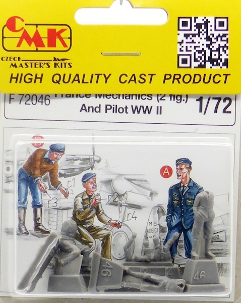 French Pilot and Mechanics WW2 (3 fig) F-72046