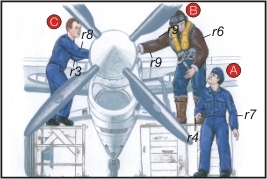 Royal Navy Pilots and Mechanic WW2 (3 fig)  F-72048