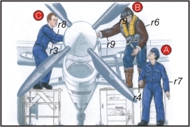 Royal Navy Pilots and Mechanic WW2 (3 fig) F-72048