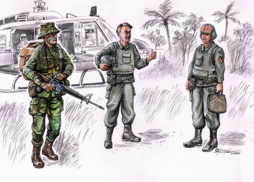 Vietnam LRRP US helicopter crew (3 fig)  F-72076