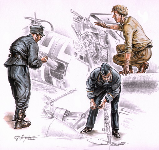 German Mechanics WW2 (3 fig) F-72078