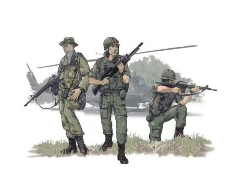 US Airborne Vietnam war (3 figures) F-72111