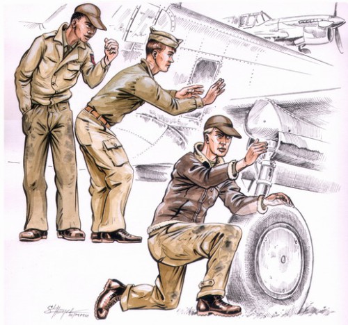 US Army mechanics WW II (3 fig.)  F-72114
