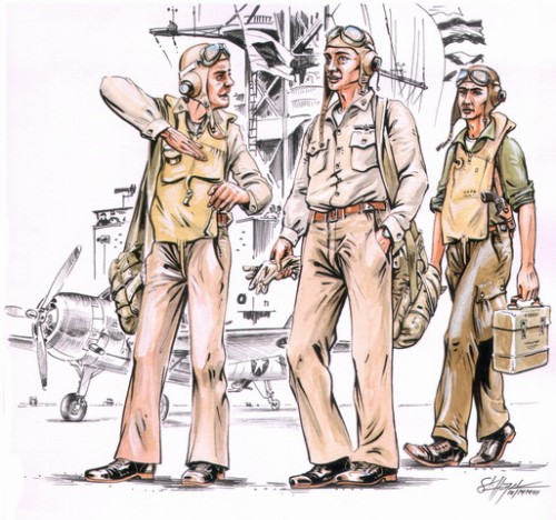 US Navy pilots WW II (3 fig.)  F-72115