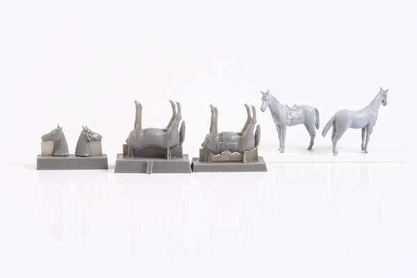 Riding Horses (2 figures, one with a saddle) F-72329