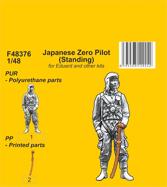 Japanese Zero Pilot (Standing) 1/48 for Eduard kit and other Japanese navy WWII planes F48376