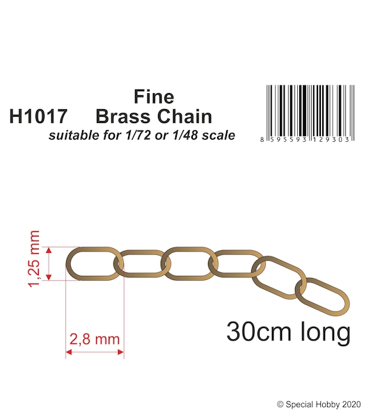 Fine Brass Chain - suitable for 1/72 or 1/48 scale  H1017