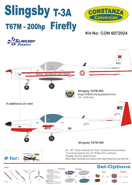 Slingsby T3A and T67M -260hp Fireflly (Royal Bahrain AF, Royal Jordanian AF)  CON6072024