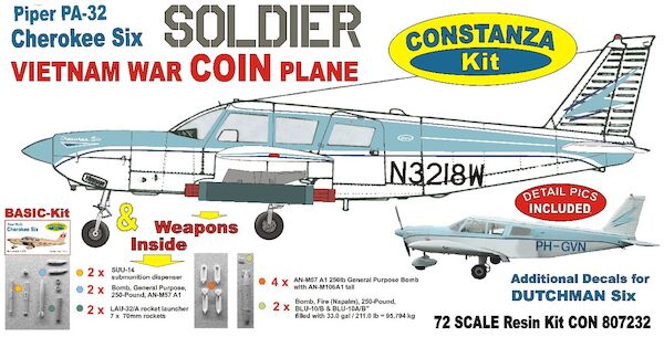 Piper PA32-300 Cherokee Six Soldier Vietnam War Coin Plane and Dutch PH-GYN  CON6072032