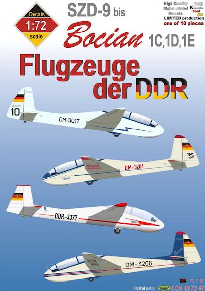 Flugzeuge der DDR: SZD9 Bis Bocian 1c/1D/1E Glider CON887297