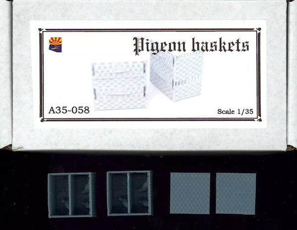 Pigeon Baskets with Pigeons (2x) A32-014