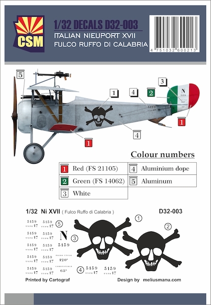 Italian Nieuport XVII  Fulco Ruffo Di Calabria  D32-003