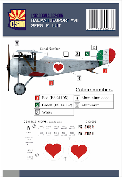 Italian Nieuport XVII  Serg. E. Luit  D32-006