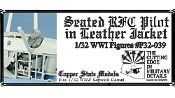 WW1 Seated RFC Pilot in Leather jacket F32-039