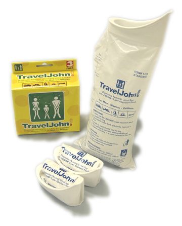 Travel John Disposable Urinal for men, women and children (wegwerp urinaal) (3 bags per package) URINAL