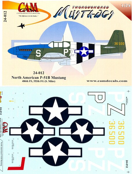 North American P51B Mustang (486FS, Miles 352FG)  CAM24-012