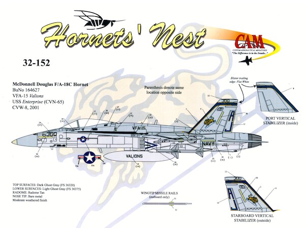 McDonnell Douglas F/A-18C Hornet (Operation Enduring Freedom- VFA81 Sunliners)  CAM32-151