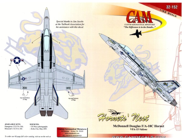 McDonnell Douglas F/A-18C Hornet (Operation Enduring Freedom- VFA15 Valions)  CAM32-152