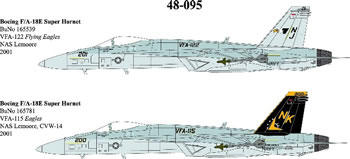 F18E Super Hornet (VFA122 "Flying Eagles, VFA115 Eagles")  CAM48-095