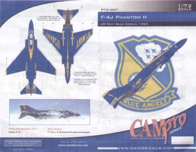 McDonnell Douglas F4J Phantom (US Navy Blue Angels 1969) (BACK IN STOCK) CAMP72-007