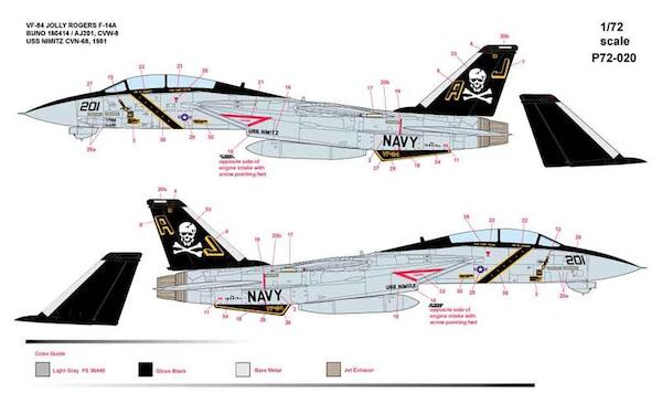 Grumman F14A Tomcat (VF84 Jolly Rogers) CAMP72-020