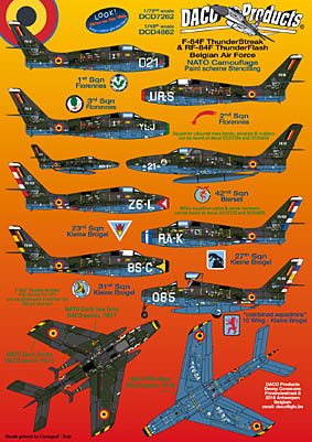 F84F Thunderstreak and Thunderflash "Belgian Air Force"  D7262