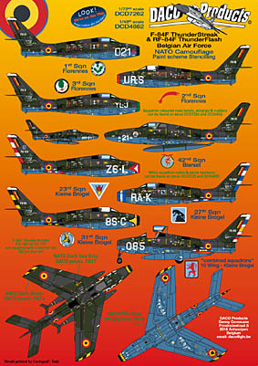 F84F Thunderstreak and Thunderflash "Belgian Air Force" D7262