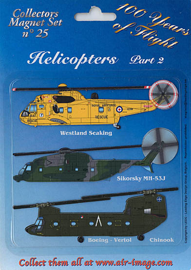 Fridge Magnets set: Helicopters Part 2 - Transport MAGNETS 25