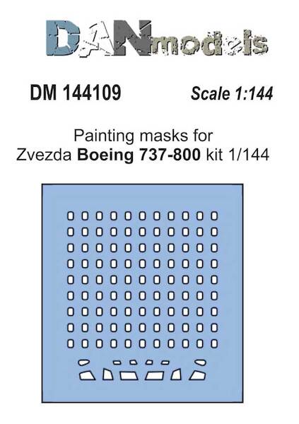 Vinyl painting mask for windows Boeing 737-800 (Zvezda) DM144109