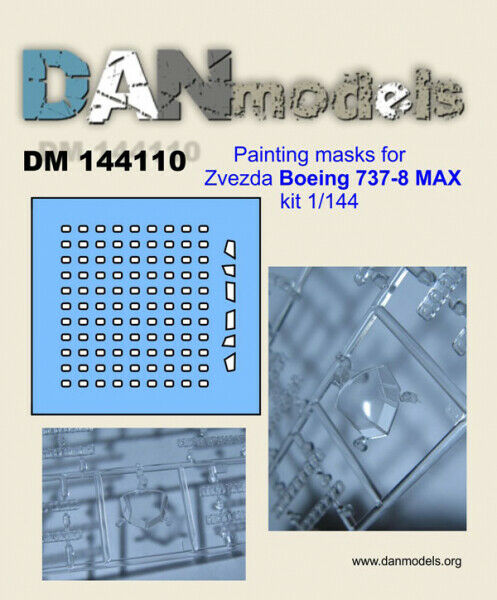 Vinyl painting mask for windows Boeing 737-8 MAX (Zvezda) DM144110