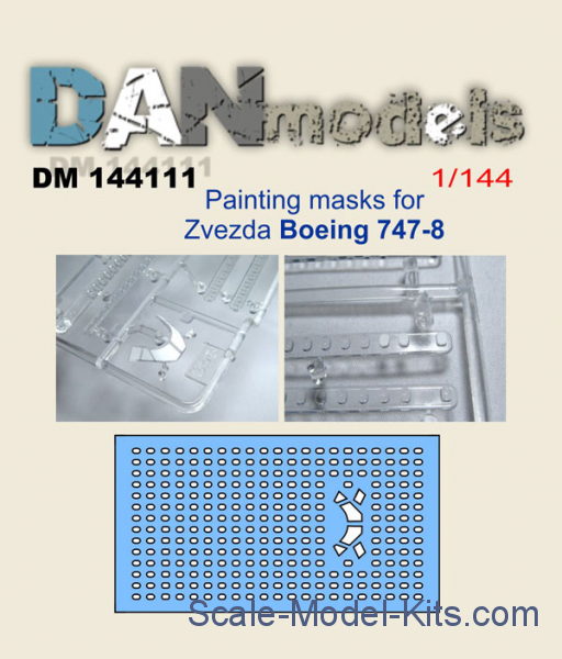 Vinyl painting mask for windows Boeing 747-8  (Zvezda)  DM144111